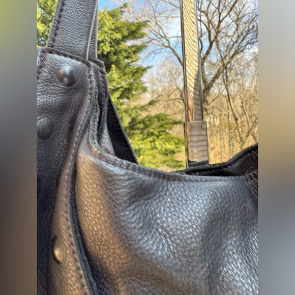 HAMMITT Scott Black Pebbled Leather Studded Tote Shoulder Bag - Picture 4 of 11